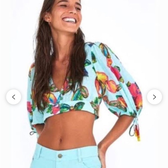 Farm Rio Crop Top Size Small - Picture 2 of 8